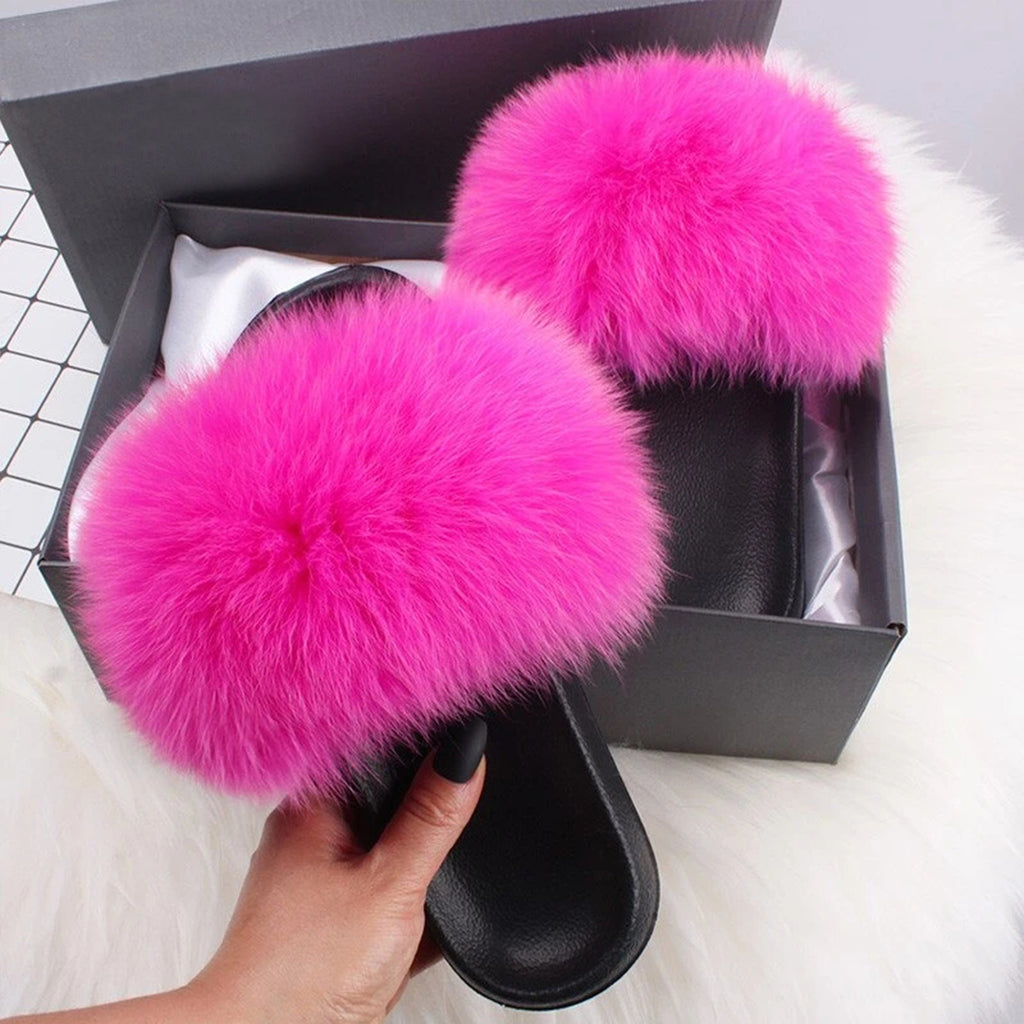 Crazy Lady Women's Fuzzy Fluffy Furry Fur Slippers Flip India | Ubuy